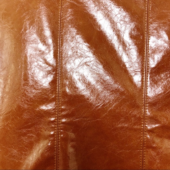 NWOT BISHOP + YOUNG Brown Vegan Faux Leather Pencil Skirt Size Small - Picture 8 of 14